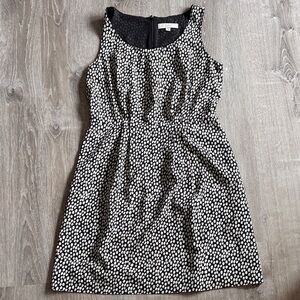 LOFT Black and White Patterned Mini Dress